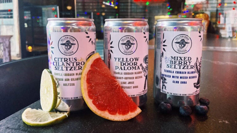 Canned cocktails at Yellow Door Taqueria