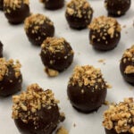 Dark chocolate peanut butter truffles from Cacao