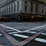 Boston streets are empty downtown as the COVID pandemic began in March 2020
