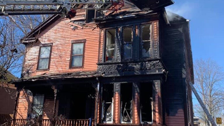 A home at 303 County St. in New Bedford burned on Sunday.