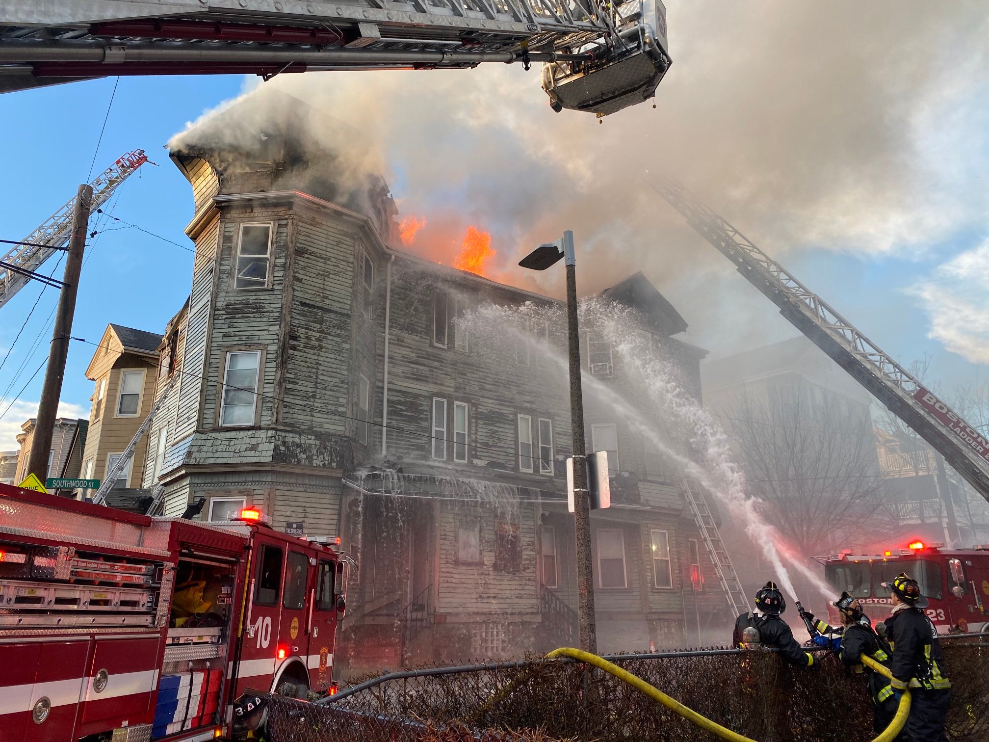 Boston Firefighters Take Down Jersey Street Fire In Intense Heat