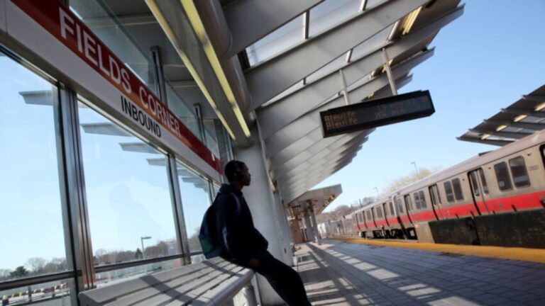 MBTA-Fields-Corner-Wait-Train