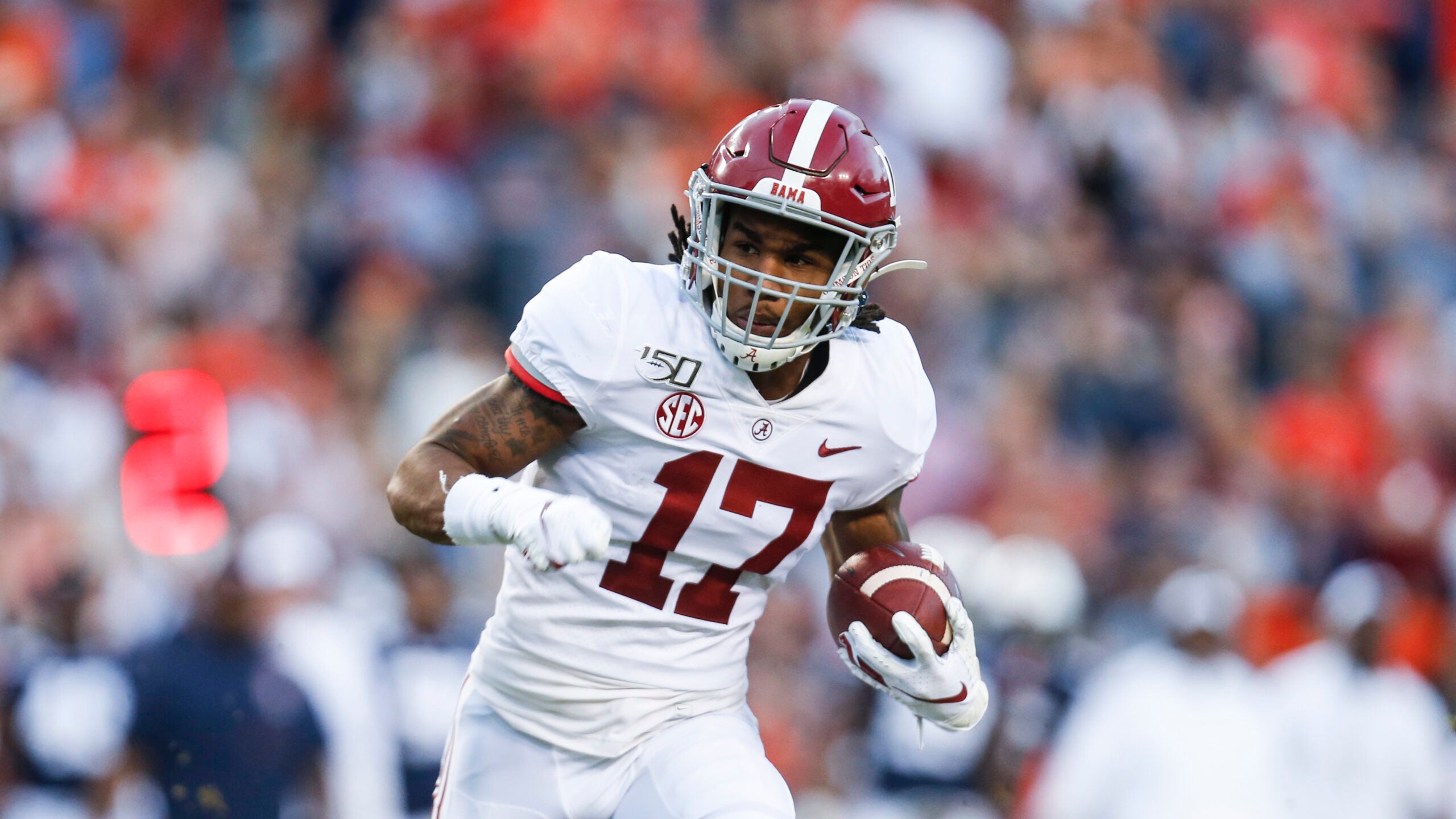 Jaylen Waddle is set to run the 40-yard dash at Alabama's Pro Day