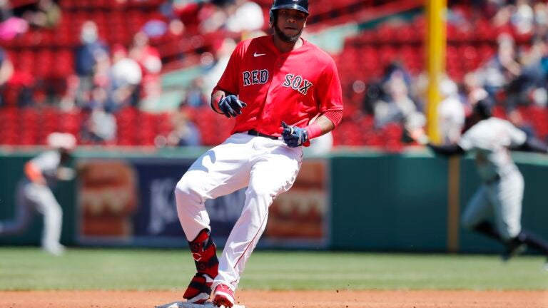 Marcus Smart congratulates Franchy Cordero on walk-off grand slam