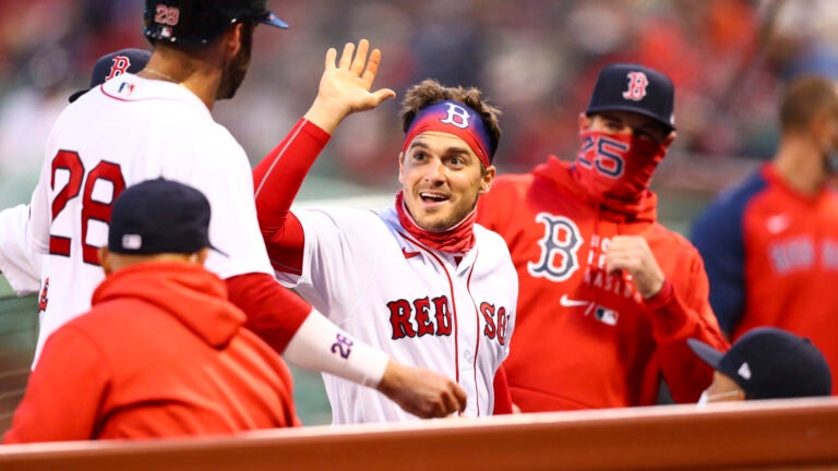 Xander Bogaerts of the Boston Red Sox celebrates with Christian News  Photo - Getty Images