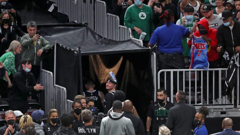 Celtics fan throws water bottle at Nets' Kyrie Irving