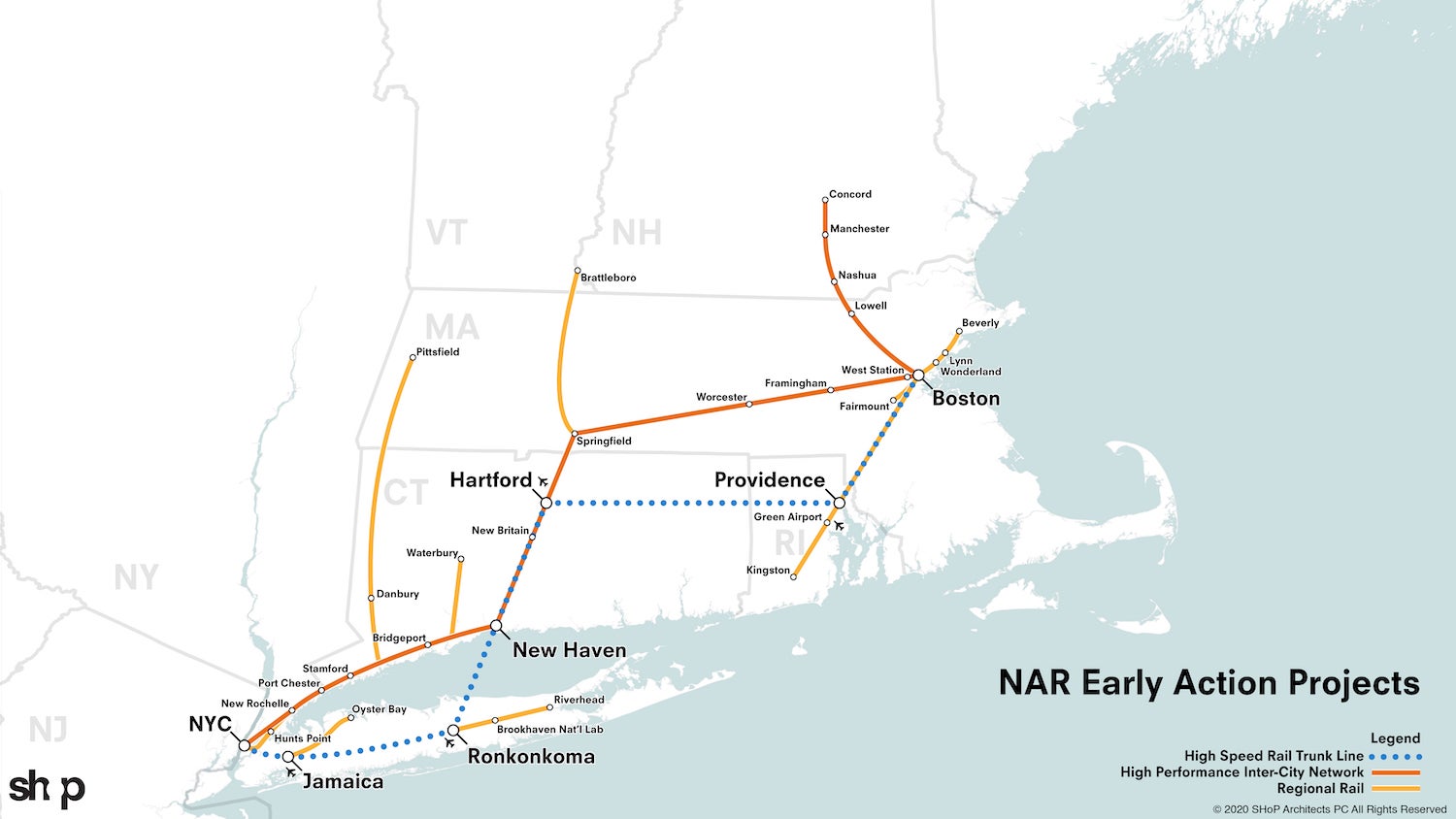 24 lawmakers back plans for high speed rail link between Boston