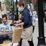 Outdoor diners on Newbury Street