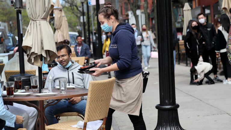 Outdoor diners on Newbury Street