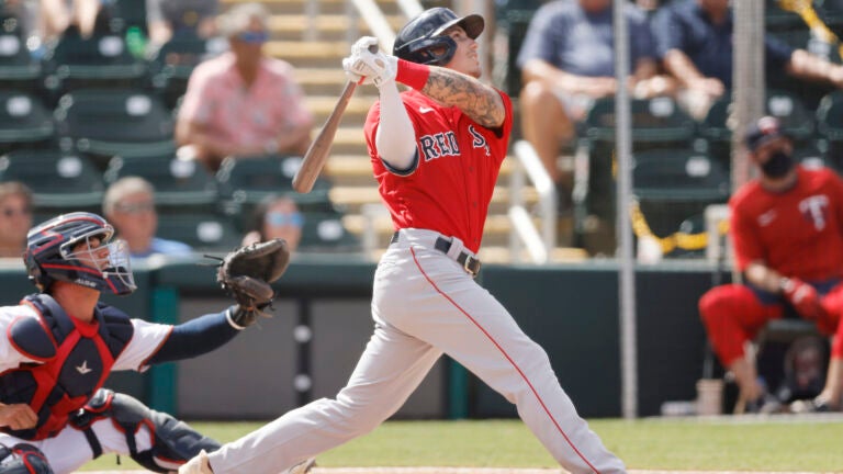 Jarren Duran of the Boston Red Sox runs sprints during a Boston Red News  Photo - Getty Images