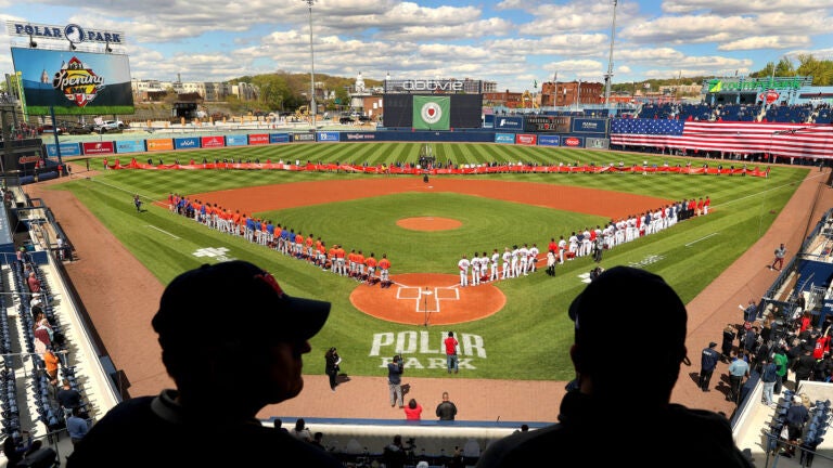 Inside the abandoned Boston Red Sox minor league stadium played in