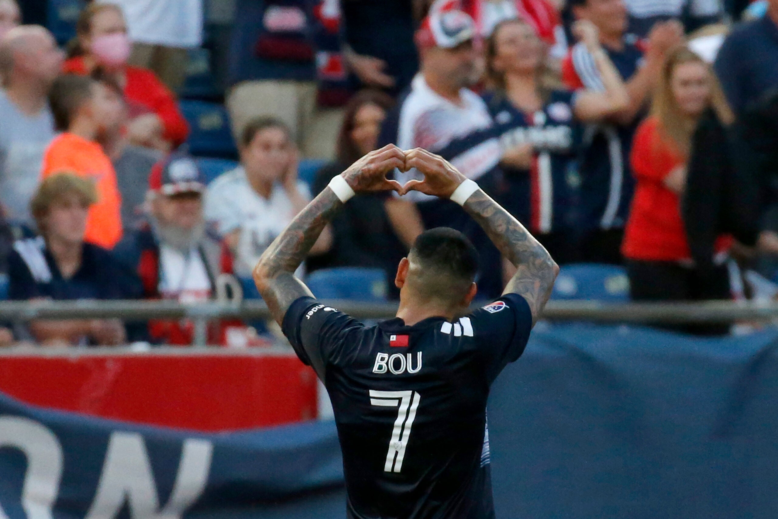 GOAL  Polster scores his first in a Revolution jersey after give