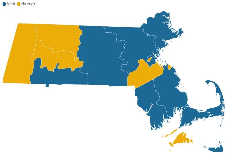 Nine Massachusetts counties now subject to CDC masking guidance