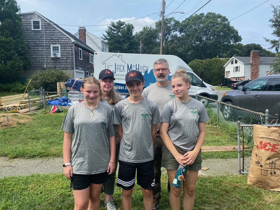 Woburn Boy Scouts build ramp for former member