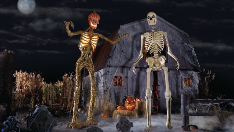 The giant Home Depot skeleton is helping raise money for St. Jude