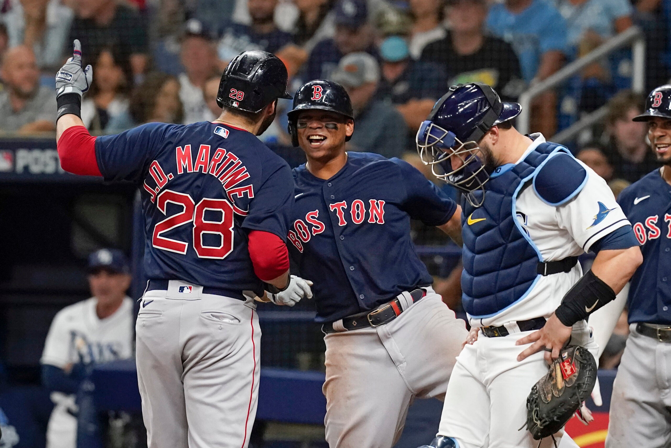 Red Sox flex muscles, power past Rays 146 to even ALDS 11