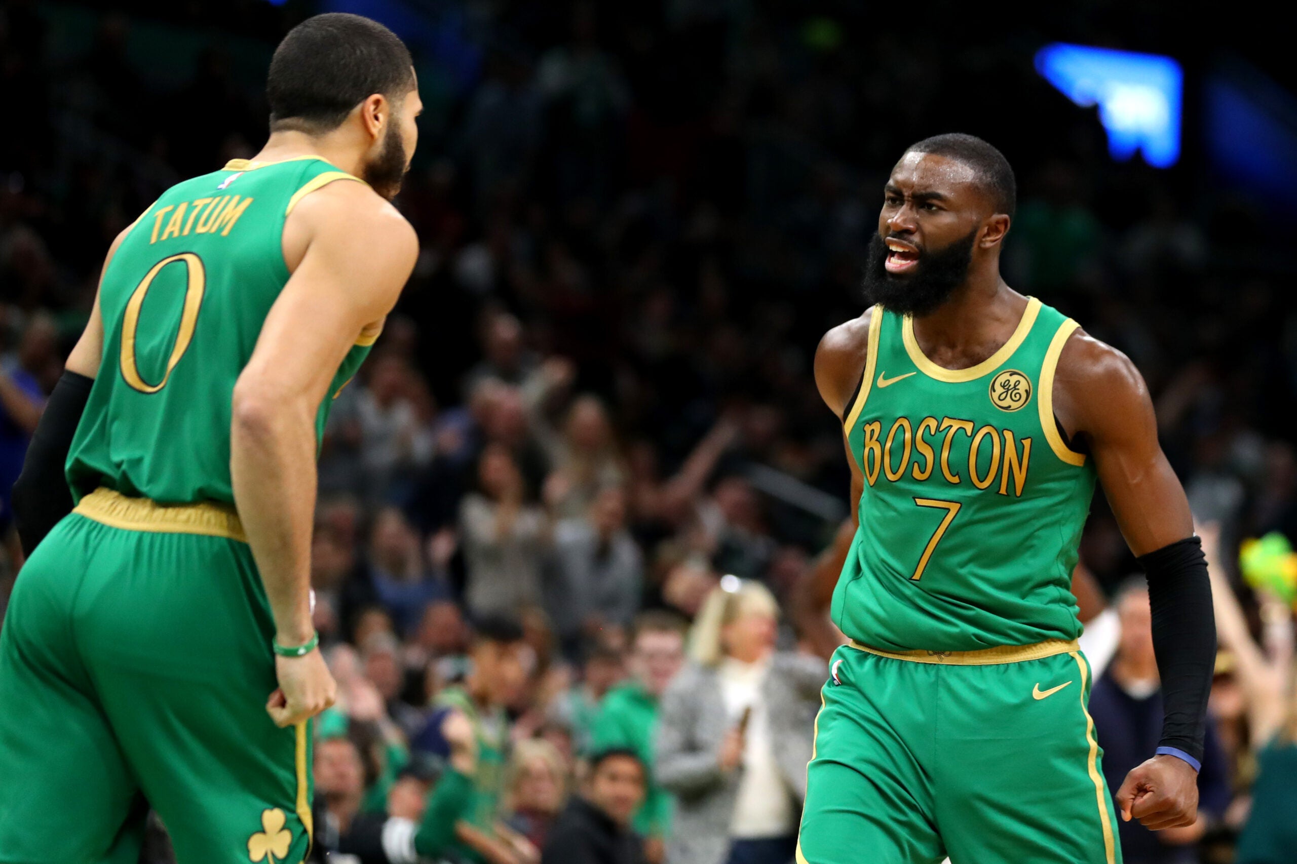 Jaylen Brown, Jayson Tatum team for 72 as Celtics down Pelicans