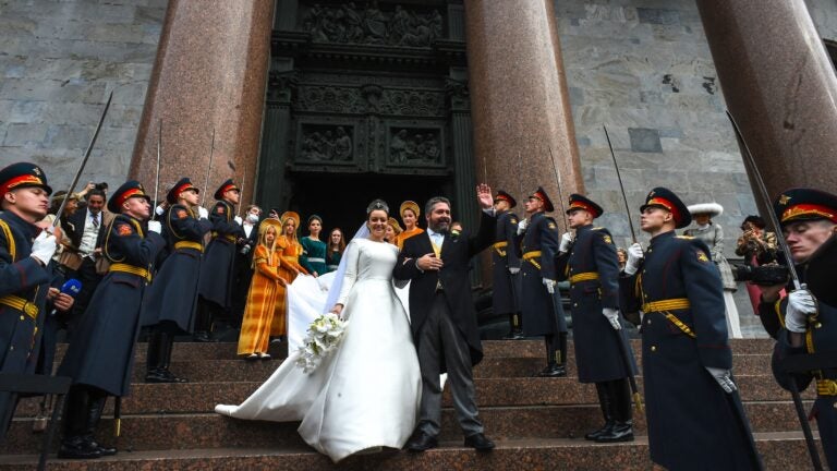 Meghan Trainor gets married in a BERTA dress