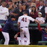 Chris Sale Alex Cora dugout welcome