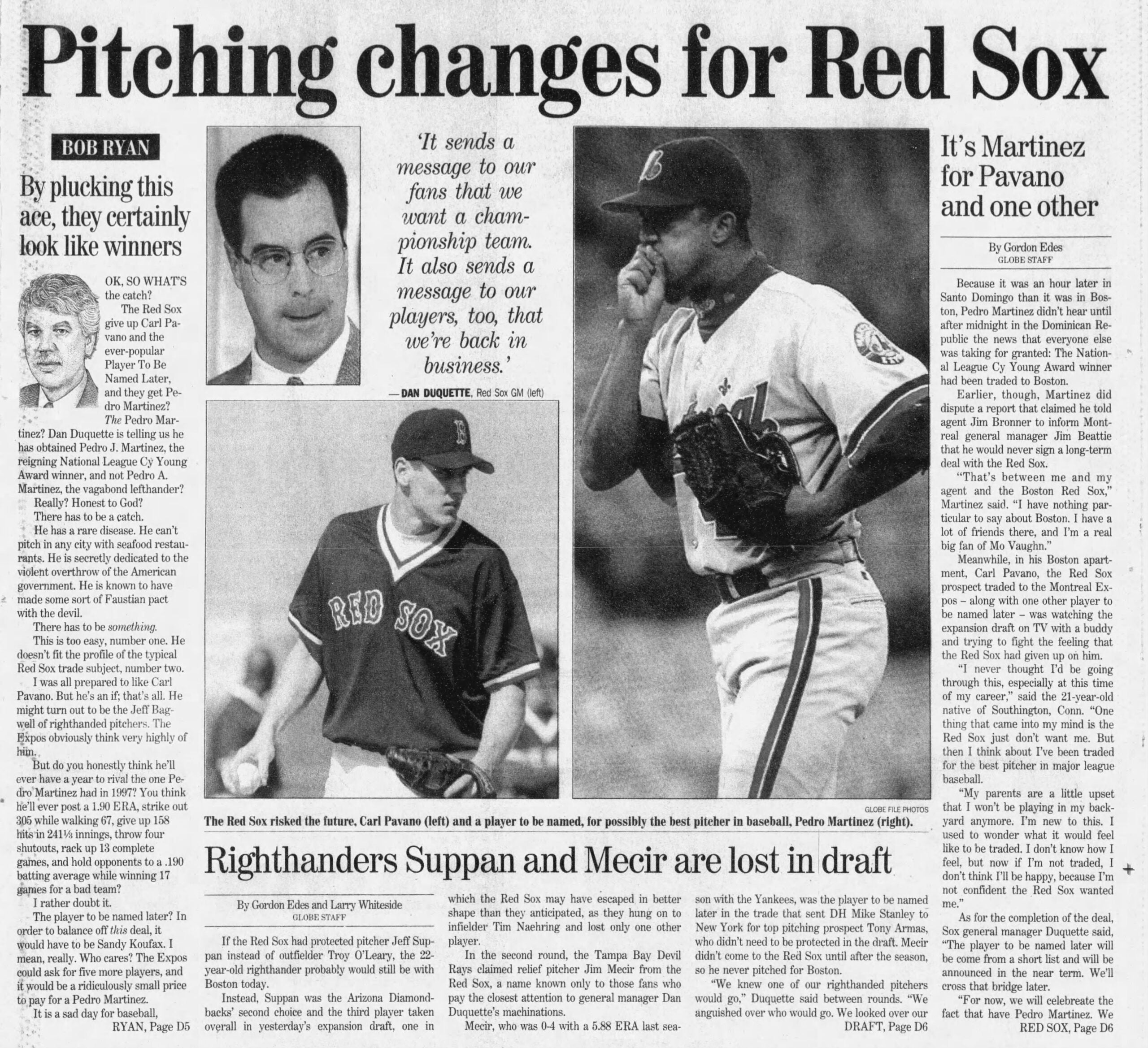 Pedro Martinez Red Sox trade