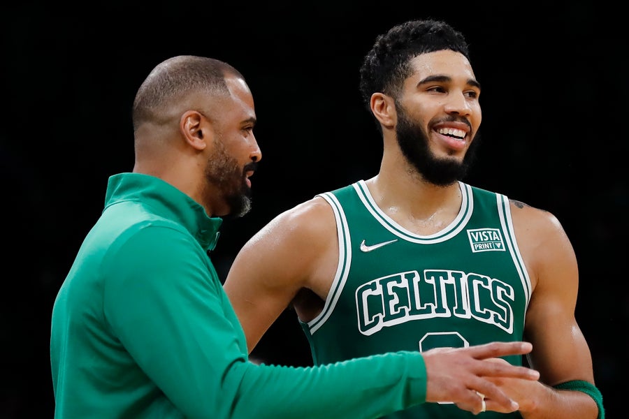 Jayson Tatum and his 'twin' Deuce did an Easter photo shoot