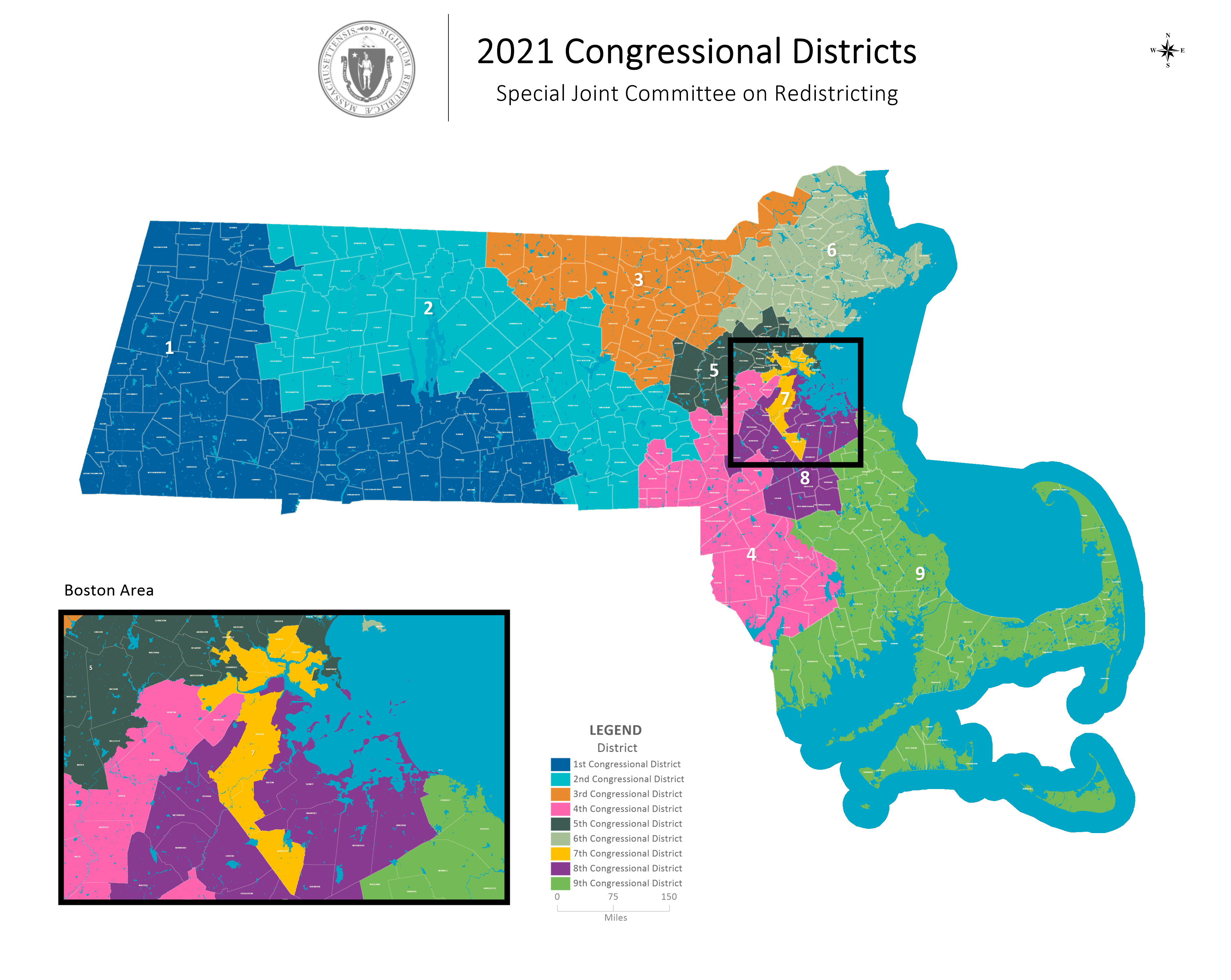 Here's the new Massachusetts congressional map passed by lawmakers