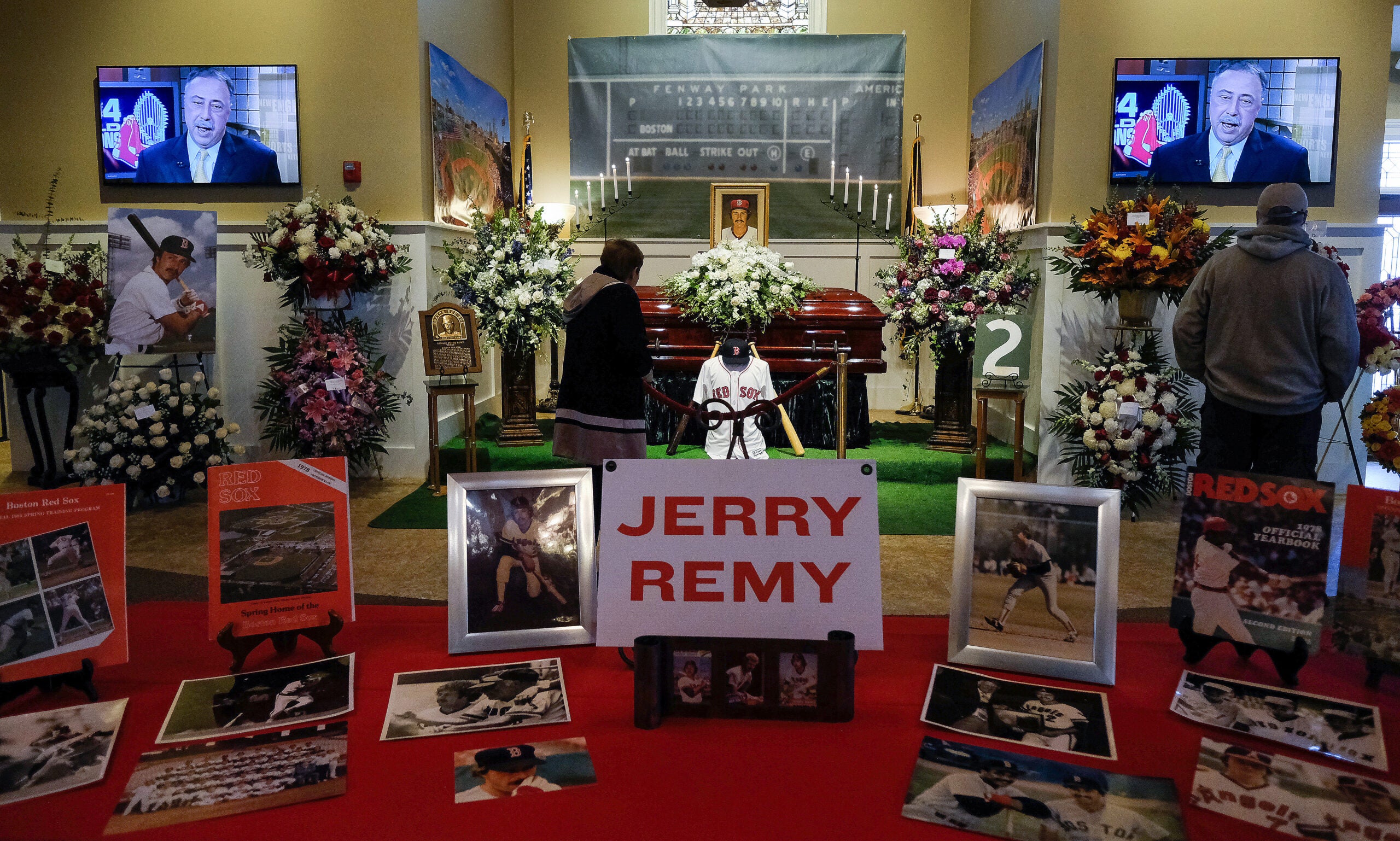 Red Sox fans pay respects to Jerry Remy at public wake in Waltham