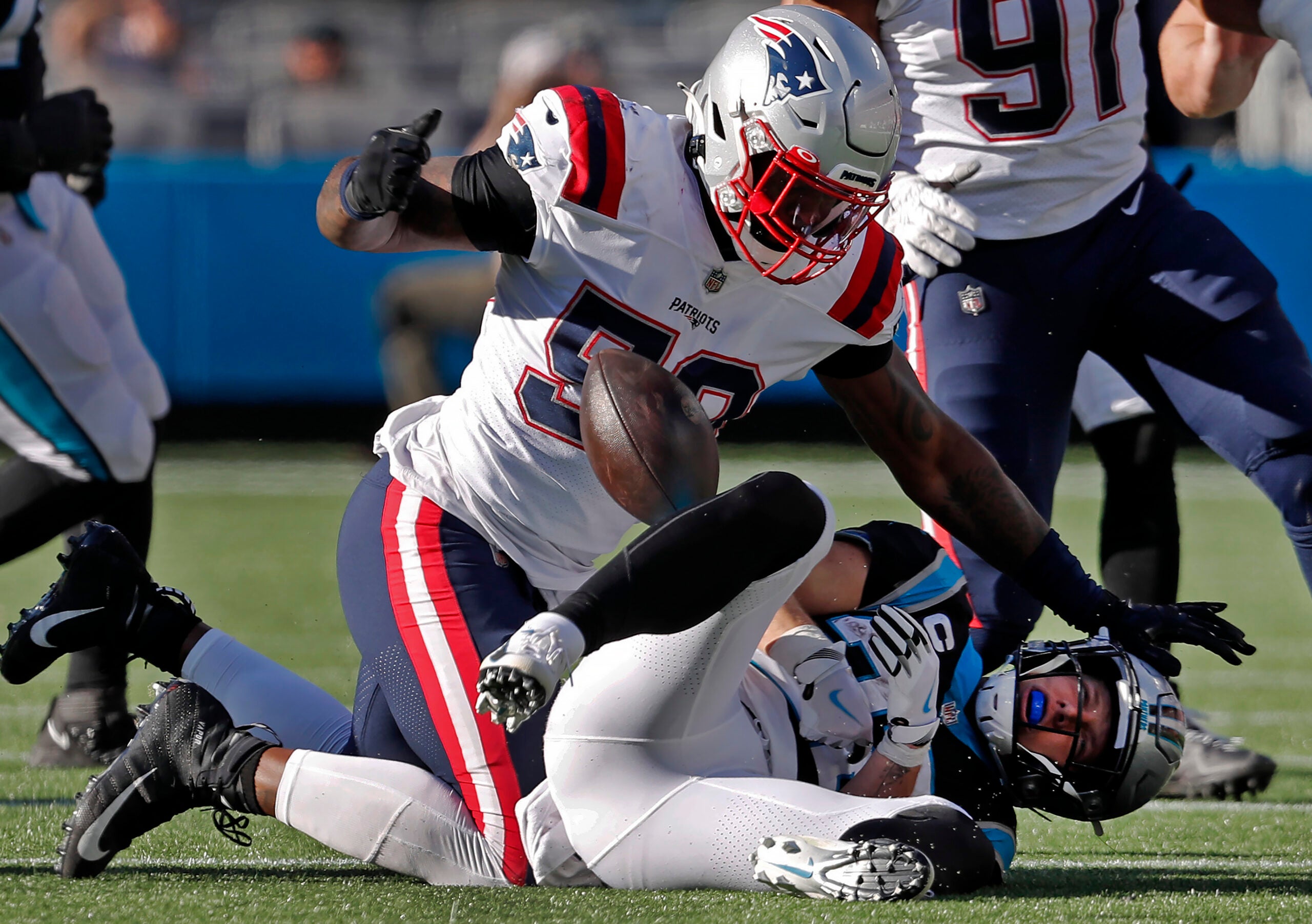 Patriots defender Davon Godchaux has his high school number