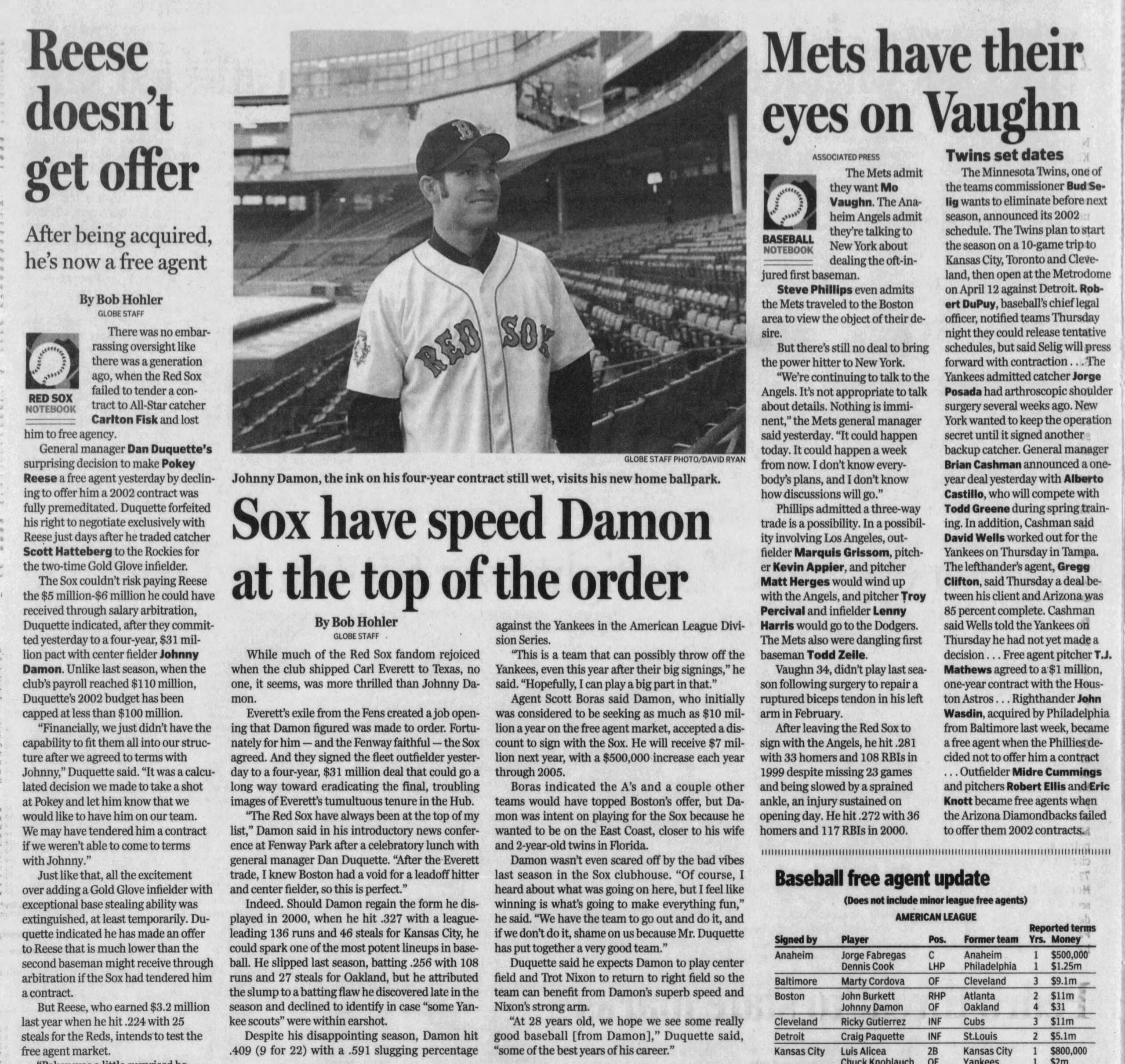 Johnny Damon Red Sox 2001