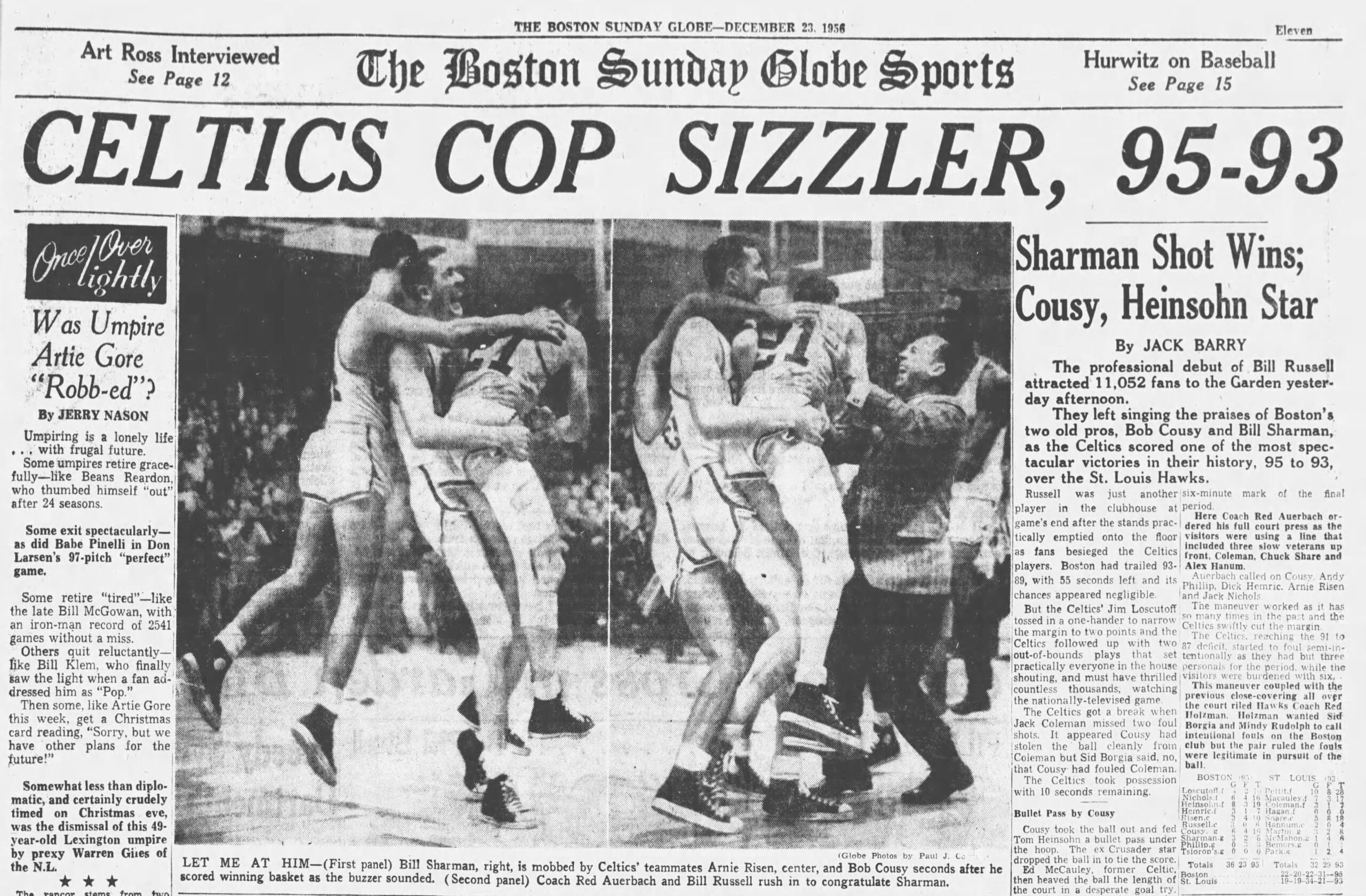 Special teams coach Cam Achord said blame for Patriots’
blocked punts ‘falls on me, not the guys’ 2 Bill Russell Celtics Debut Boston Globe