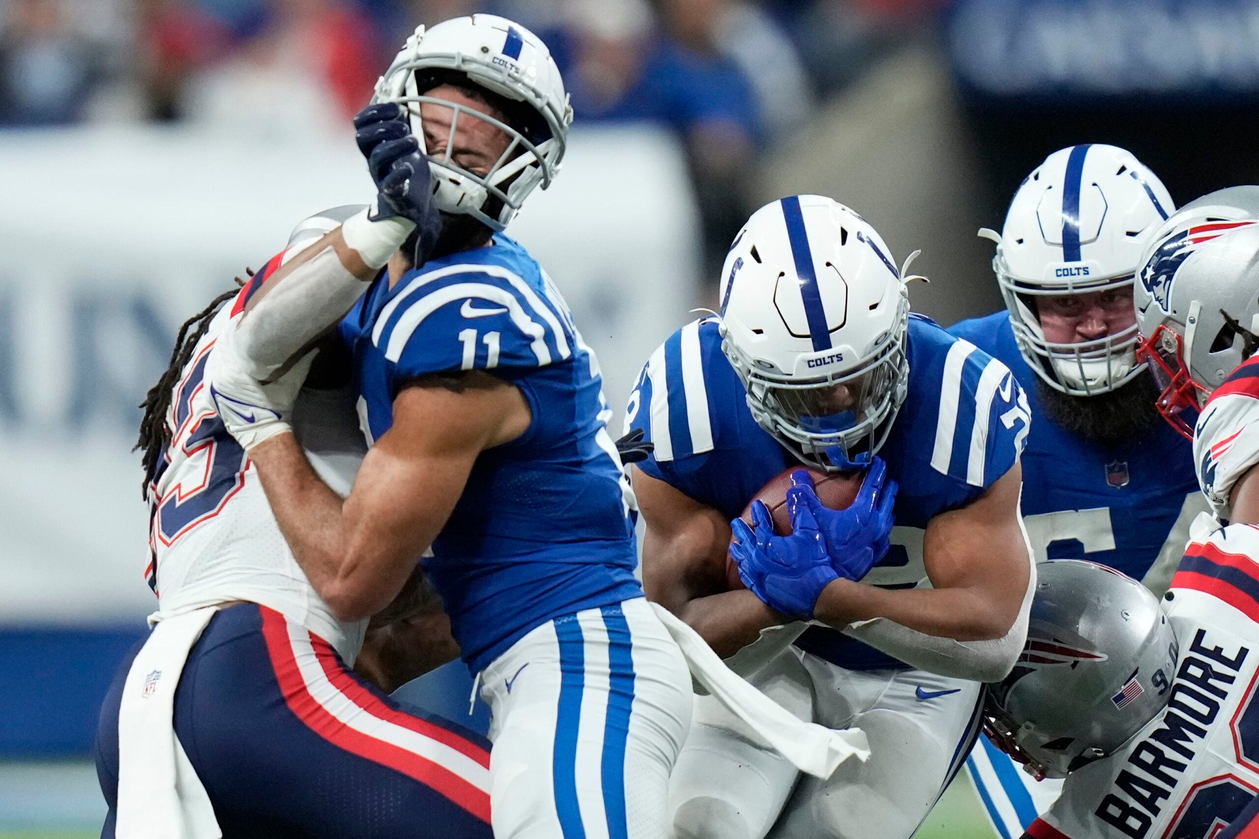 Patriots' Kyle Dugger, Colts' Michael Pittman ejected after in-game skirmish