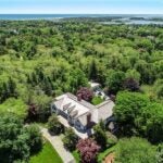 An aerial view of the home at 87 Beach Road in Orleans.