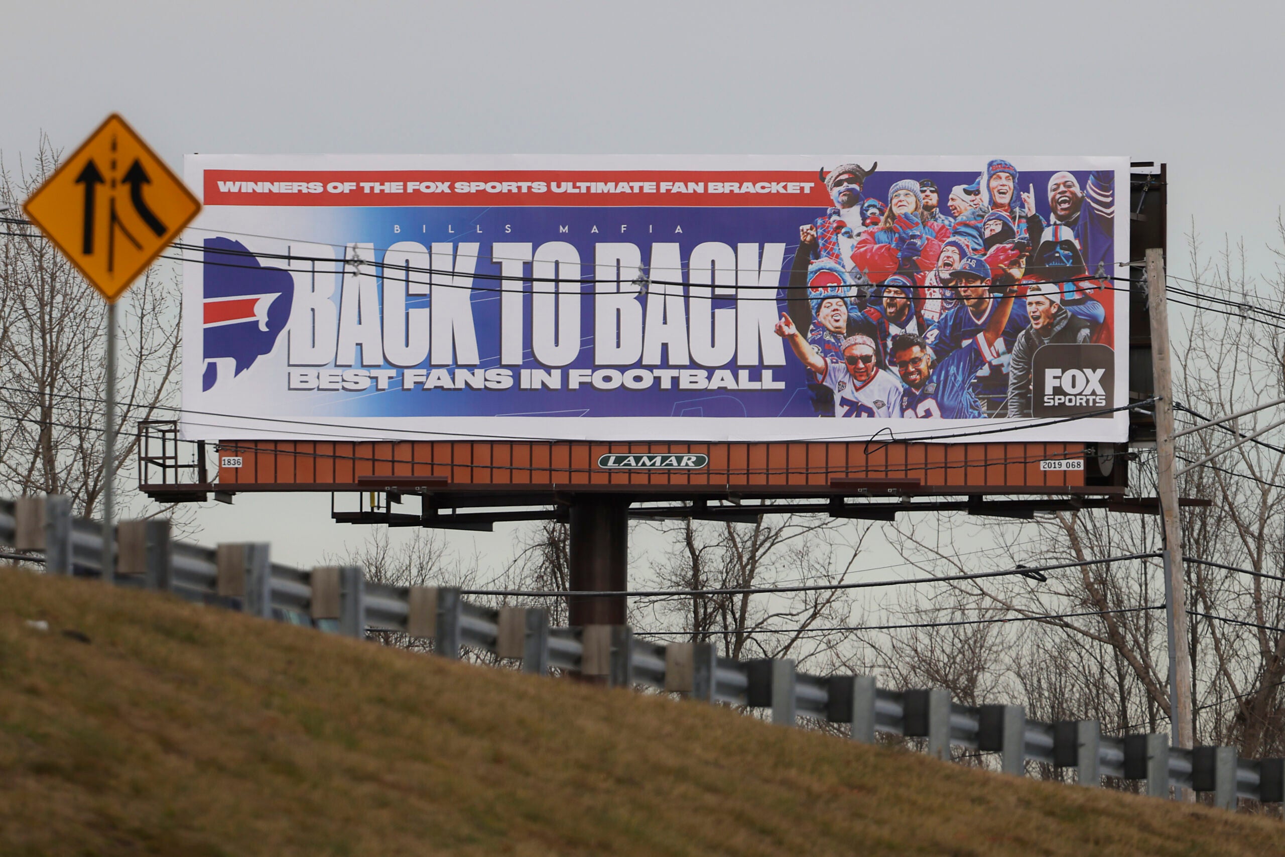 Bills fans billboard Patriots