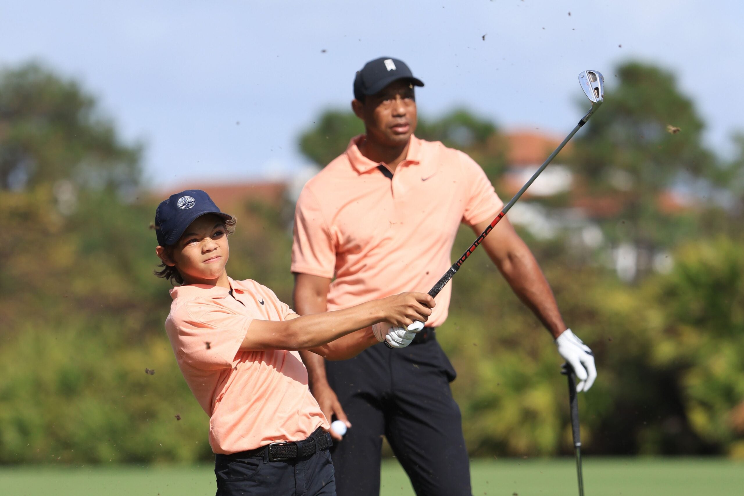 Tiger Woods and his 12yearold son, Charlie, are a dangerous duo