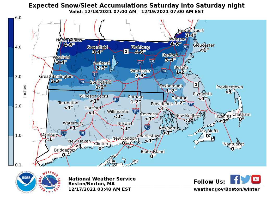 Boston, Ma Snow Forecast: Saturday, Dec. 18, 2021