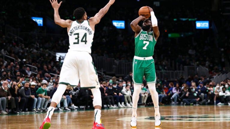 Jayson Tatum Boston Celtics 2021 Game Worn Sneakers