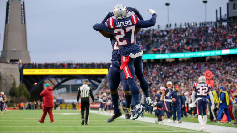 New England Patriots defensive back J.C. Jackson (27) during Super Bowl  LIII between the Los Angeles Rams and the New England Patriots on Sunday  February 3, 2019 at Mercedes-Benz Stadium in Atlanta