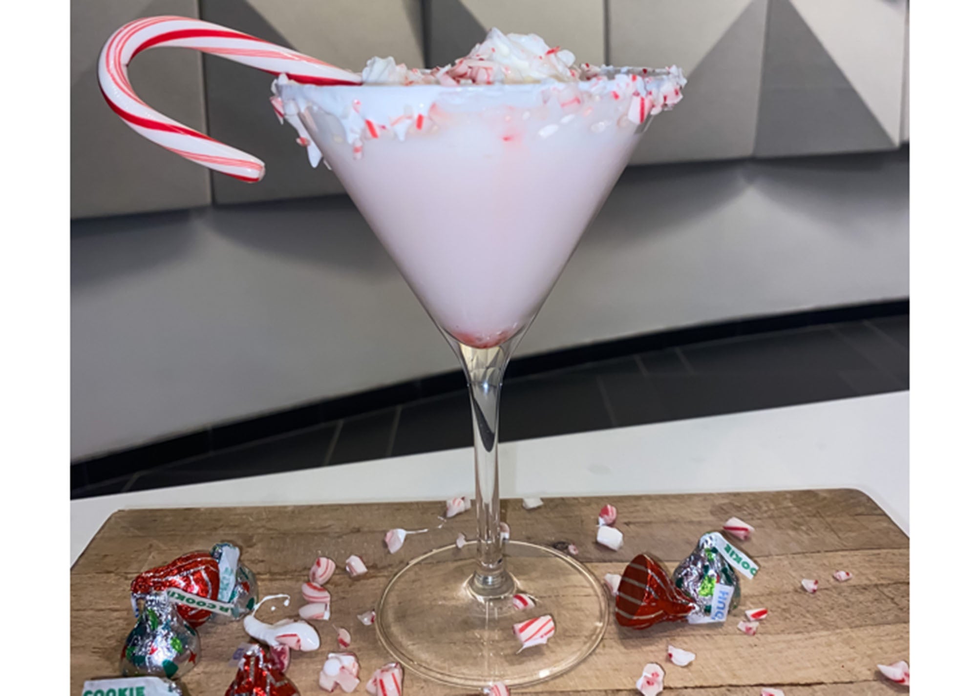 Chocolate Coated Candy Cane Martini at the Lobby Bar