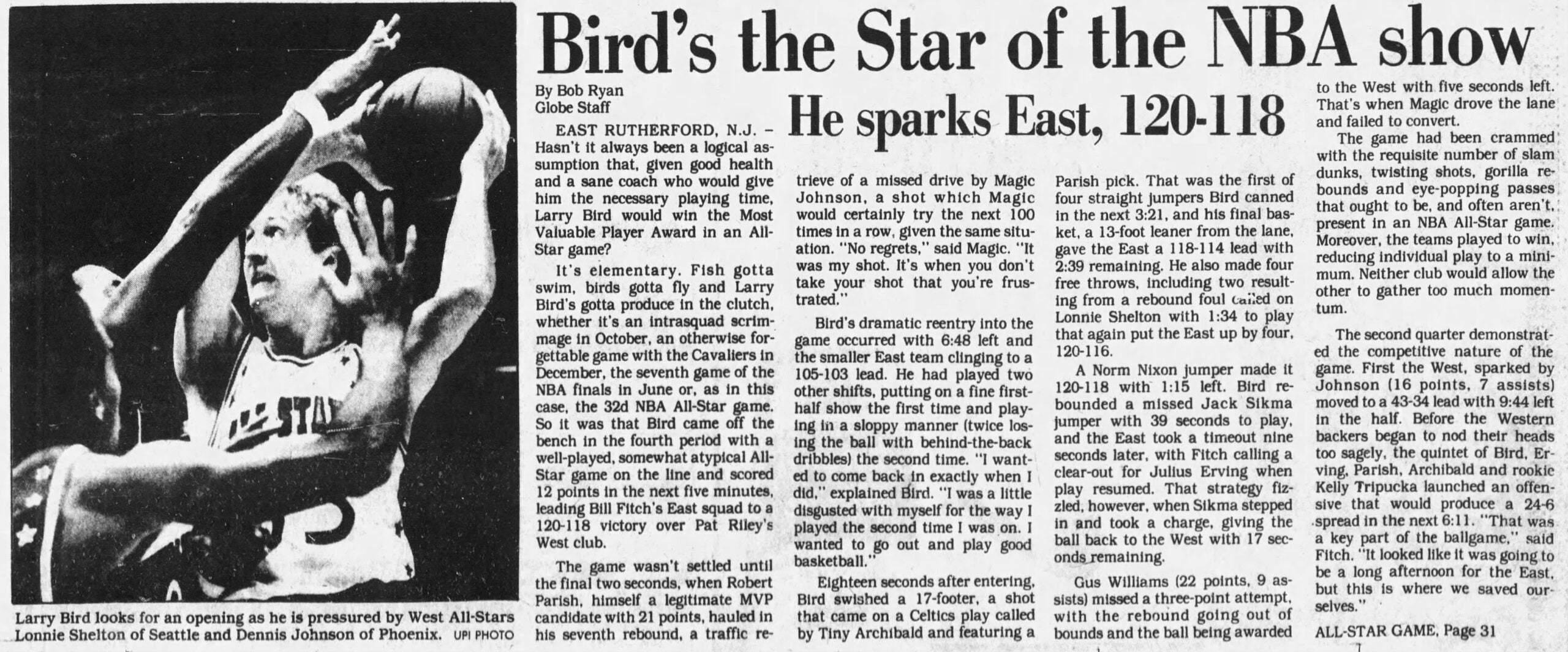 Larry Bird 1982 all-star game