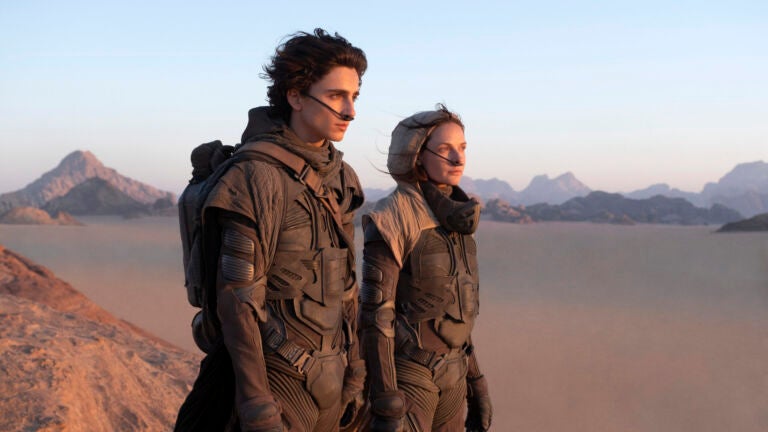 Timothee Chalamet, and Rebecca Ferguson in "Dune."