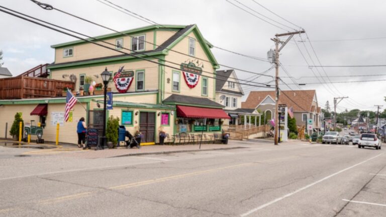 The exterior of the store as seen from across the street.