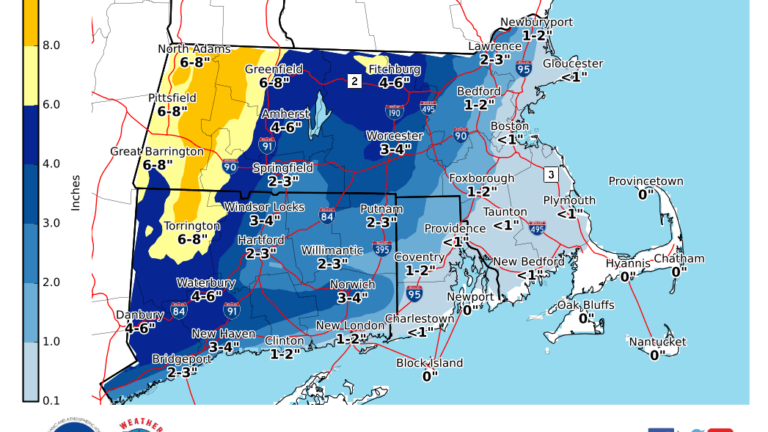 7 maps showing predicted outcomes for MLK Day storm - Vimarsana News