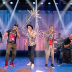 Chris Sullivan, Chris Jackson, Anthony Veneziale, Utkarsh Ambudkar, and James Monroe Iglehart in "Freestyle Love Supreme.”