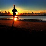 A morning runner at Pleasure Bay in South Boston.