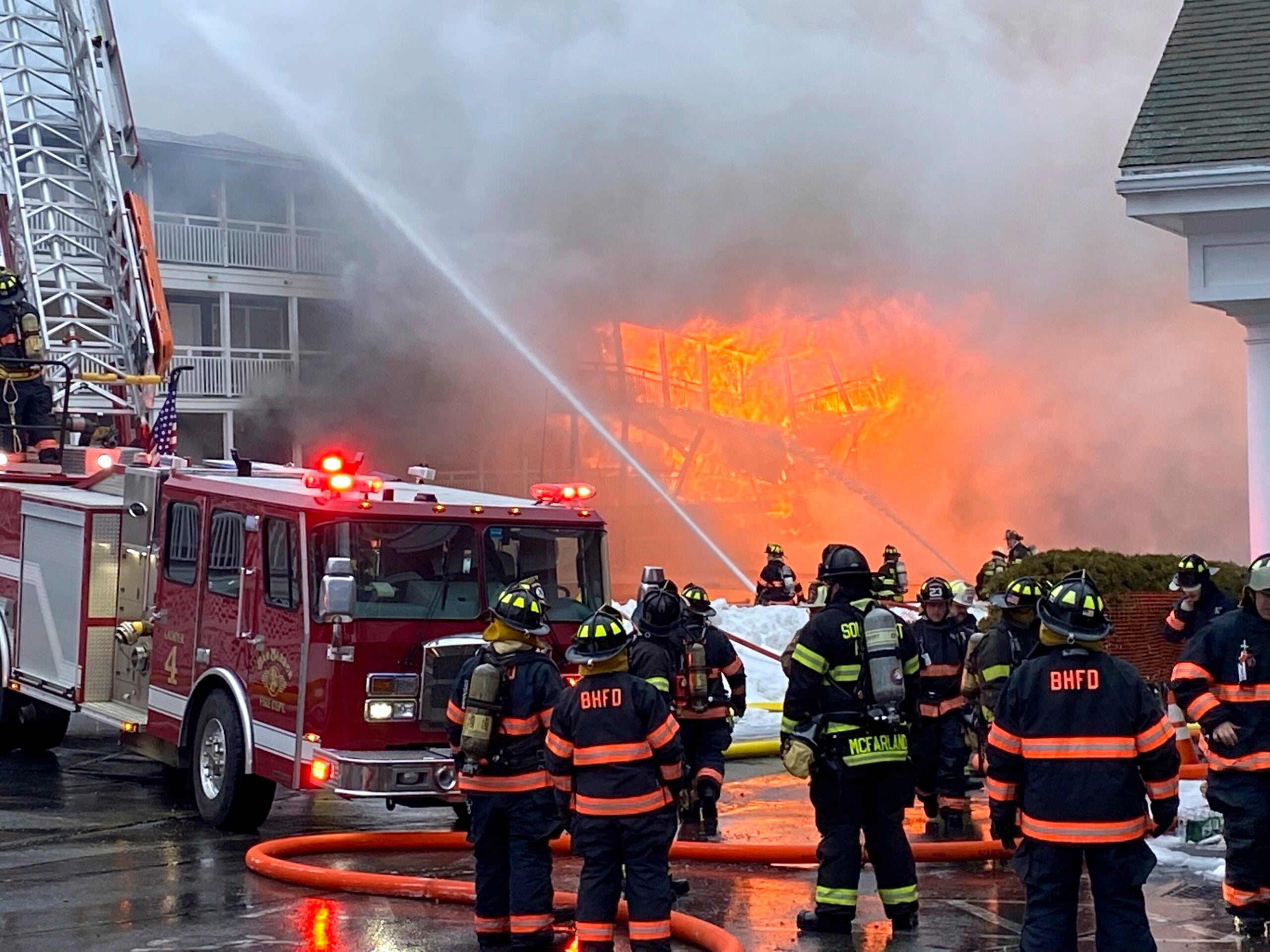 Fire erupts at large Bar Harbor hotel closed for winter