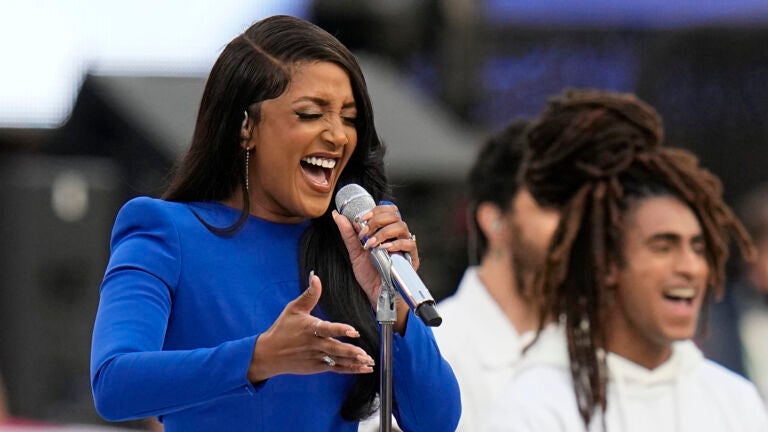 Watch country star Mickey Guyton perform the National Anthem at Super Bowl  LVI