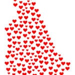 Mosaic map of New Hampshire State composed with red love hearts. Vector lovely geographic abstraction of map of New Hampshire State with red romantic symbols.