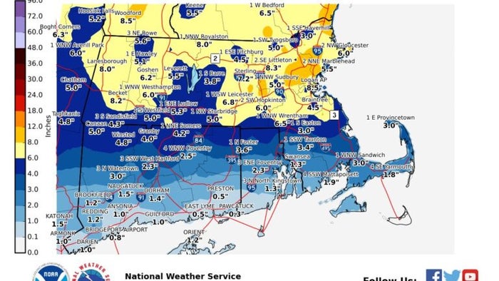 Here Are The Latest Snow Totals After Friday’s Storm