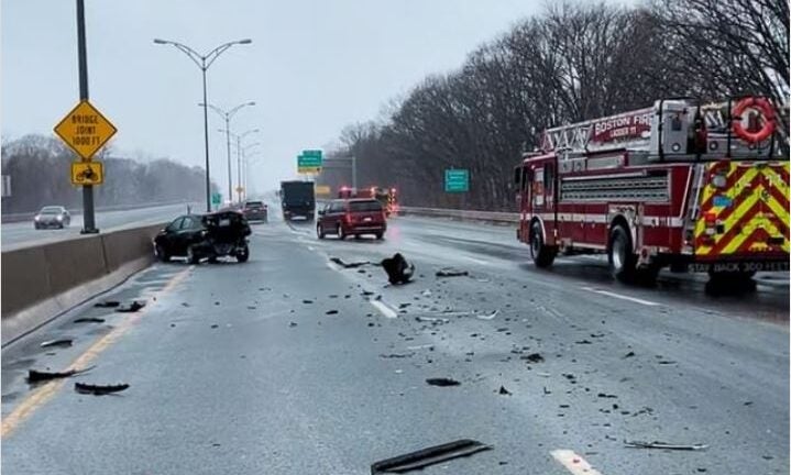 Here's how many car crashes happened during the ice storm last weekend