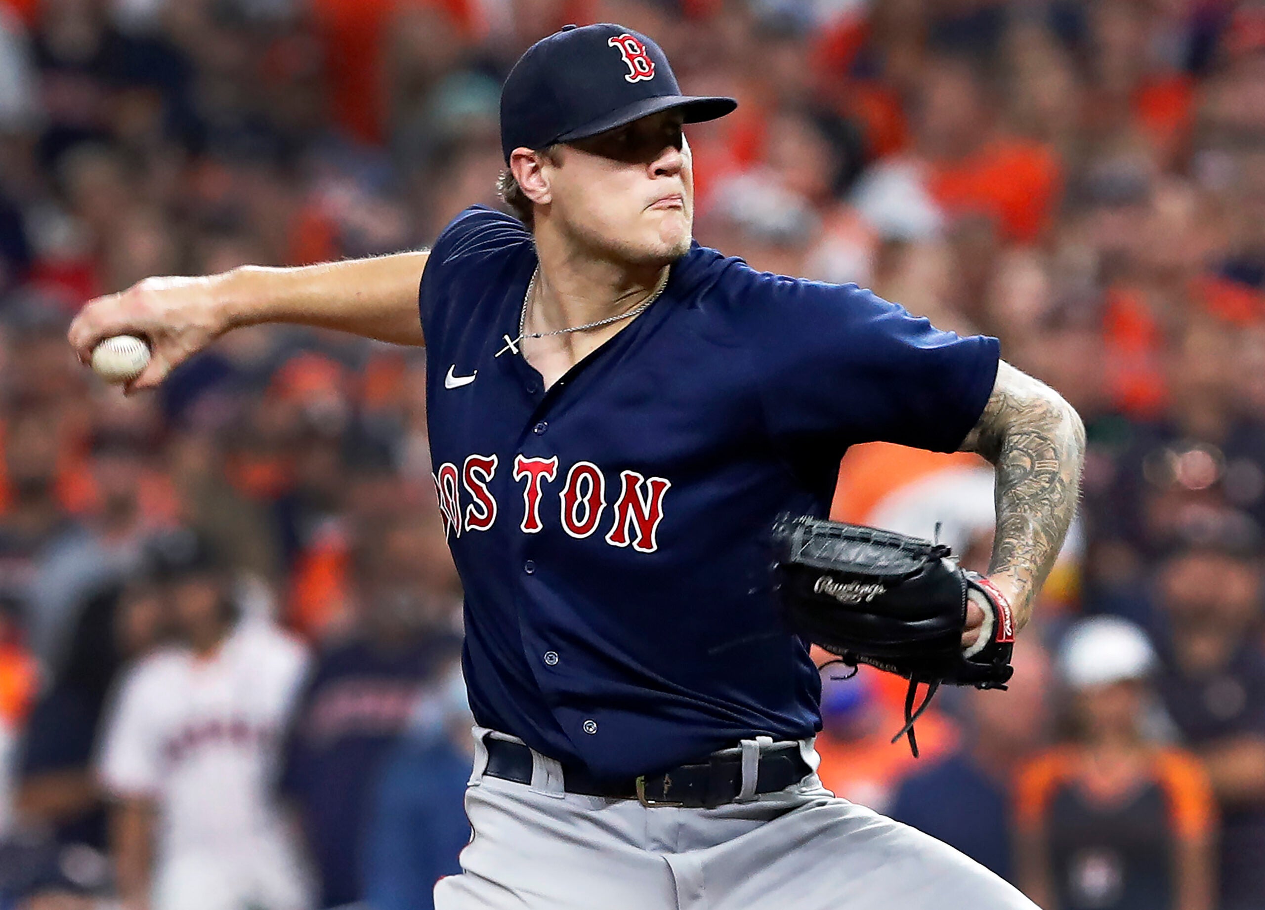 Tanner Houck explains why he has the Red Sox logo tattooed on his spine